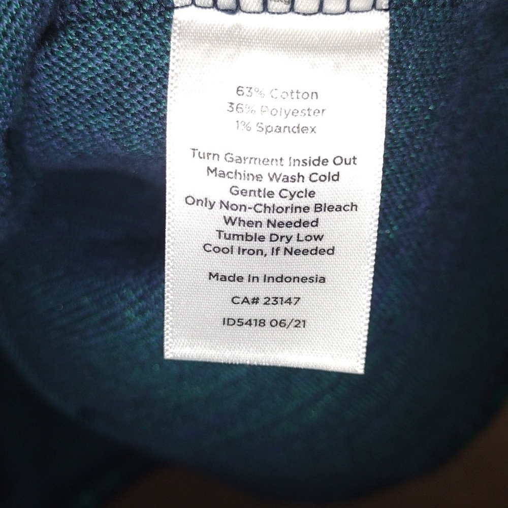 Talbot's Plaid Funnel Neck Cotton Blend 3/4 Sleeve Pullover Academia PXS - Picture 6 of 7